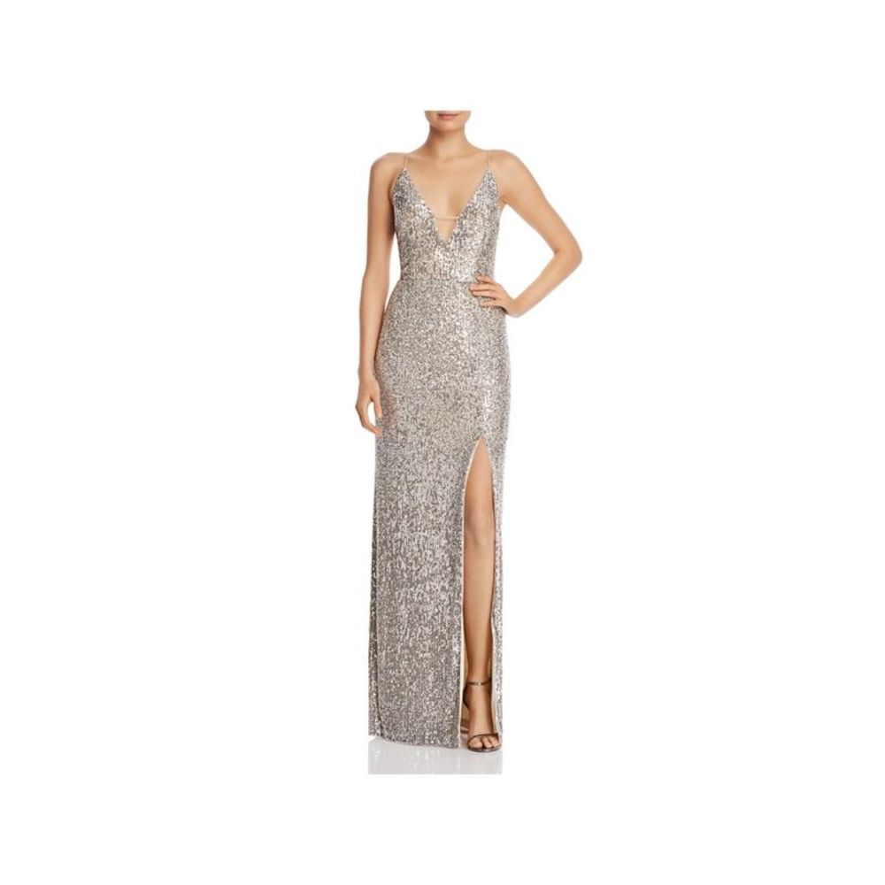 AIDAN AIDAN MATTOX Womens Beige Spaghetti Strap Formal Body Con Dress 16